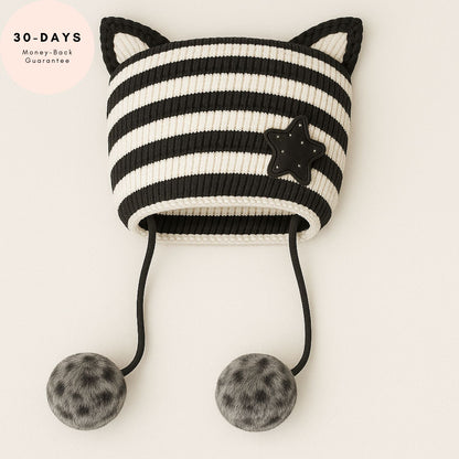 CozyKit Beanie – Warmth & Confidence for Her (Moonlight Stripe)
