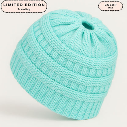 Ponytail Beanie Cap – Stretchy, Stylish & Warm