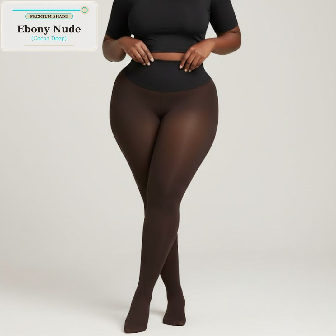 Woolisi- Magic Fleece Lined  CompressionLeggings- Ebony Nude