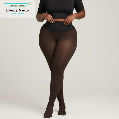 Woolisi- Magic Fleece Lined  CompressionLeggings- Ebony Nude