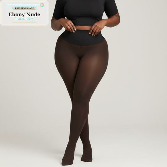 Woolisi- Magic Fleece Lined  CompressionLeggings- Ebony Nude