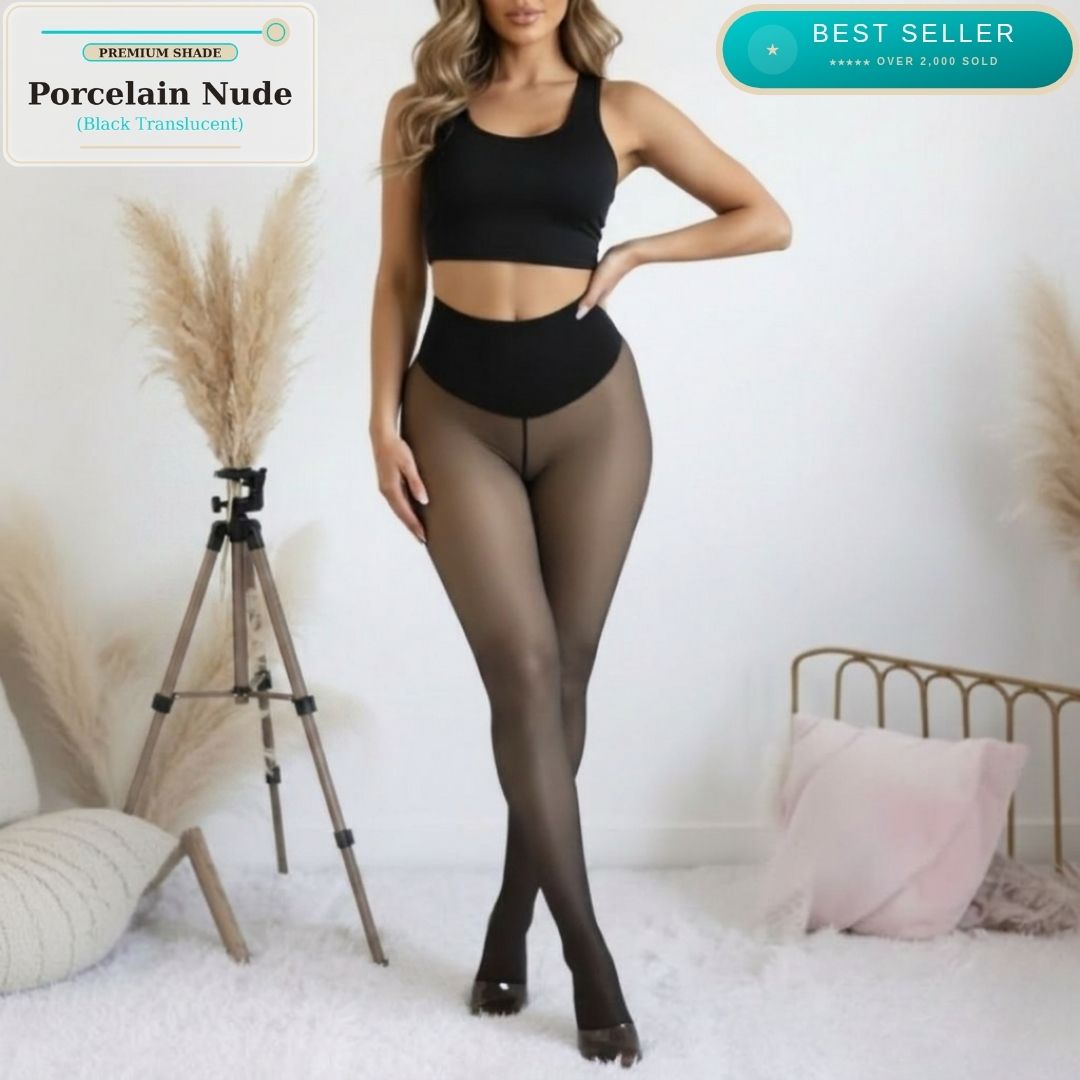 Woolisi- Magic Fleece Lined  CompressionLeggings- Porcelain Nude